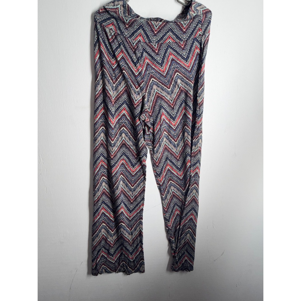 Living Doll Los Angeles Chevron Palazzo Pants 1X Wide Leg Zig Zag Boho Knit USA